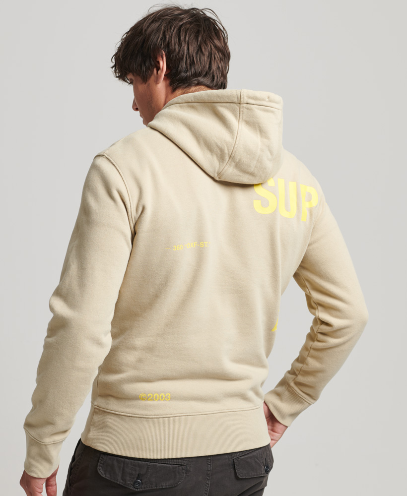 Stacked Logo Print Loose Hoodie Explorer Sand M2012134A 5CV 2