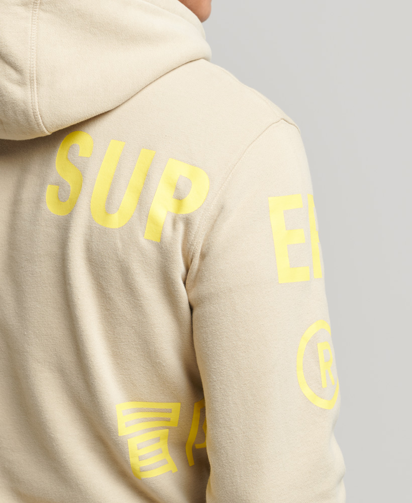 Stacked Logo Print Loose Hoodie Explorer Sand M2012134A 5CV 5