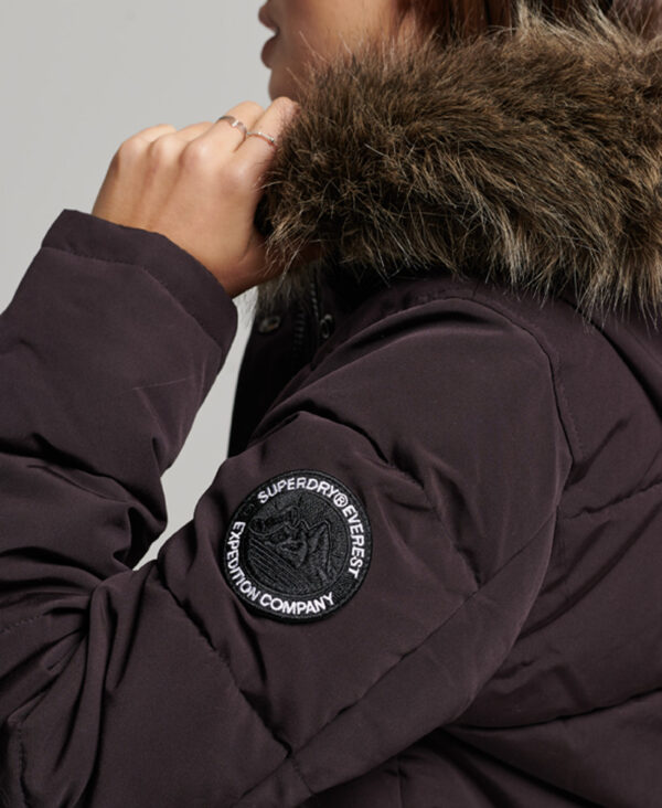 Everest Hooded Puffer Bomber Jacket Plum W5010995A F99 5