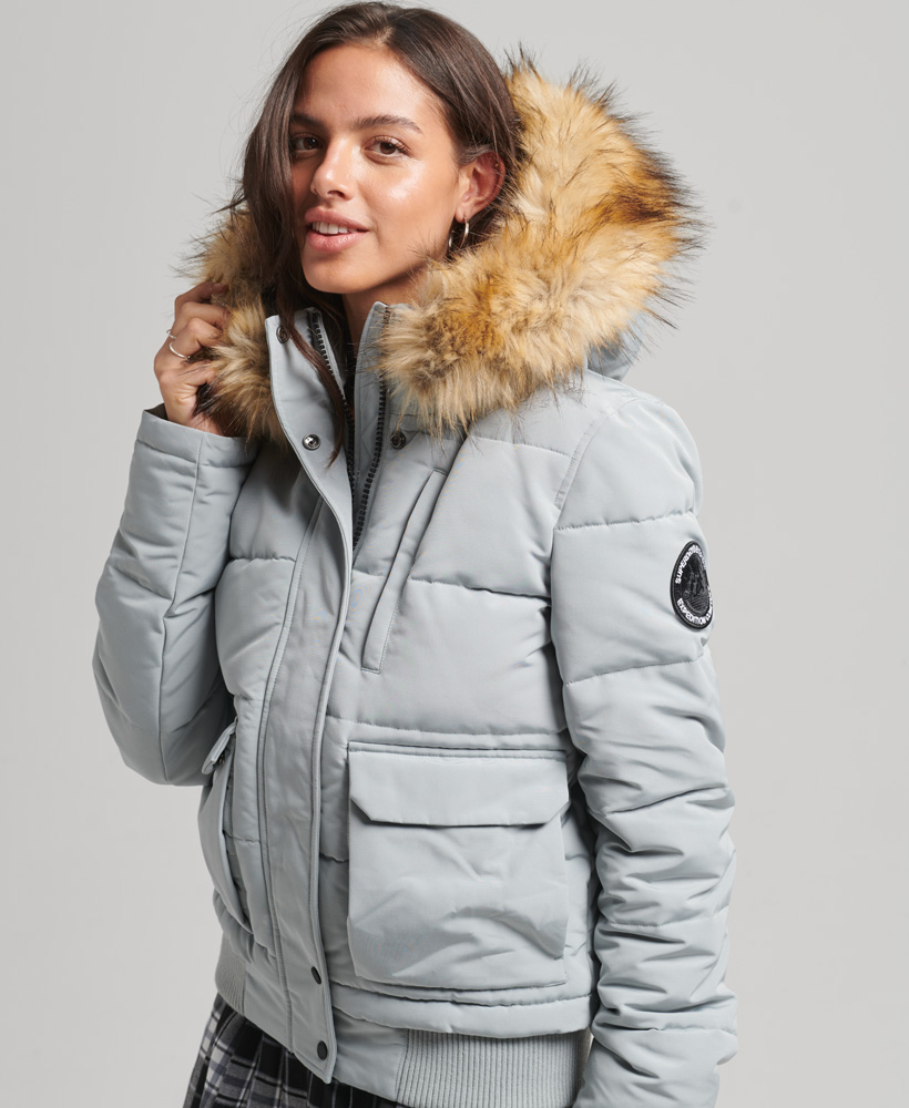 Everest Hooded Puffer Bomber Jacket Skylark W5010995A PJN 1