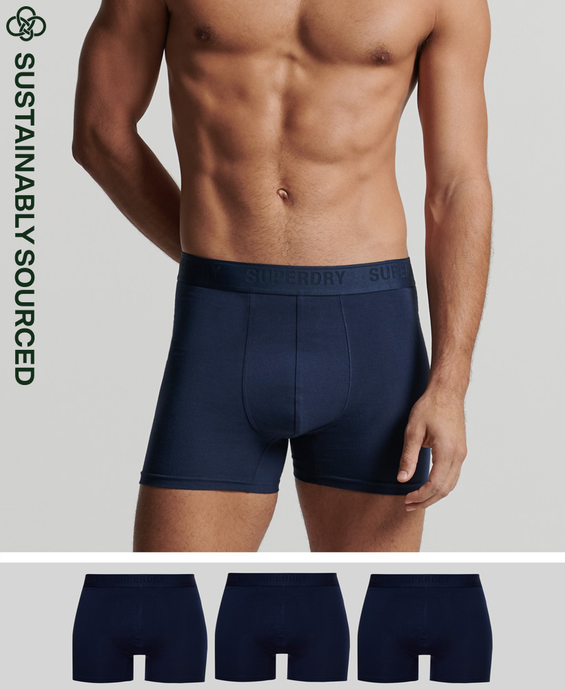 Organic Cotton Boxers Triple Pack Richest Navy M3110342A ZRN 1