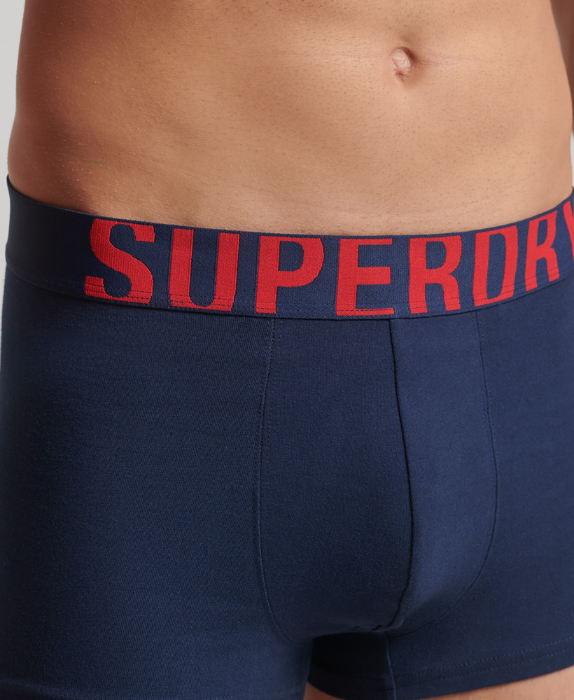 Organic Cotton Trunk Logo Double Pack Richest Navy Risk Red M3110345A 6PL 4