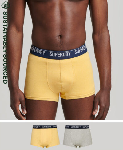 Organic Cotton Trunk Multi Double Pack Yellow Grey M3110346A YEG 1