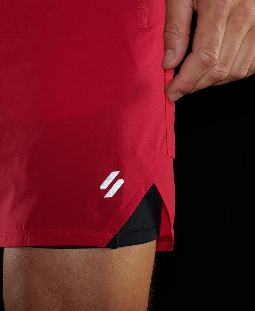 Run Premium Layered Shorts Carmine Red MS311296A YGK 3