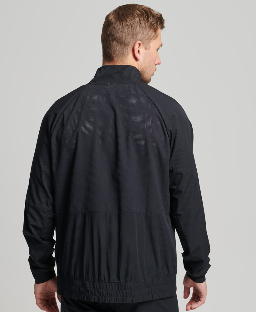 Stretch Woven Track Top Black MS311334A 02A 3