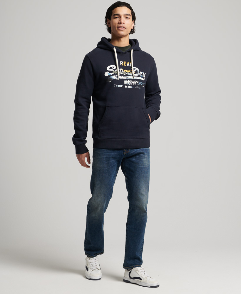 Vintage Logo Narrative Hoodie Eclipse Navy M2011818A 98T 2