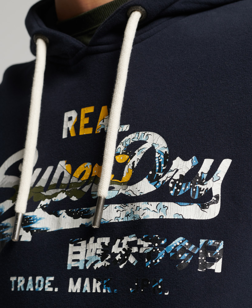 Vintage Logo Narrative Hoodie Eclipse Navy M2011818A 98T 5