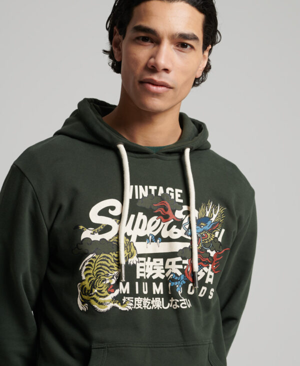 Vintage Logo Narrative Hoodie Surplus Goods Olive M2011818A LO3 1