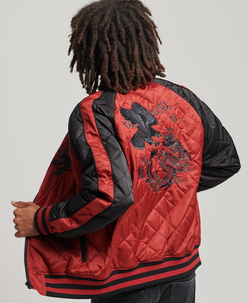 Vintage Sukajan Bomber Jacket Expedition Red M5011458A 5OV 1