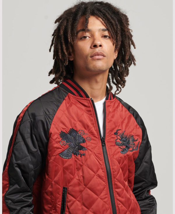 Vintage Sukajan Bomber Jacket Expedition Red M5011458A 5OV 2
