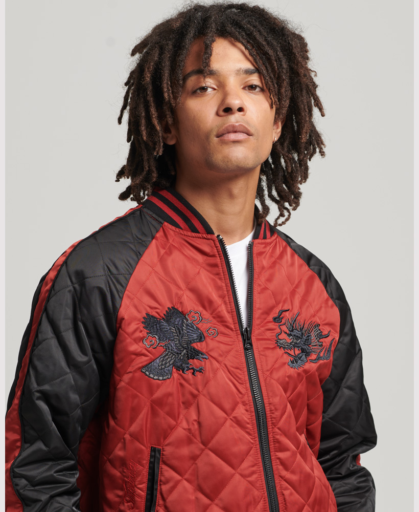 Vintage Sukajan Bomber Jacket Expedition Red M5011458A 5OV 2