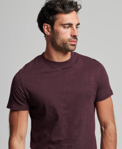 Organic Cotton Essential Logo T Shirt Deepest Burgundy Grit M1011245A 3ZA 1