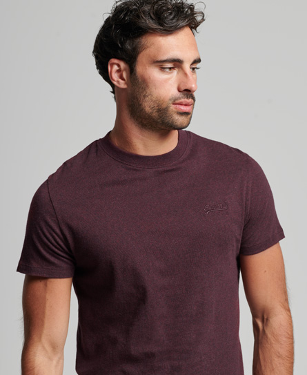 Organic Cotton Essential Logo T Shirt Deepest Burgundy Grit M1011245A 3ZA 1