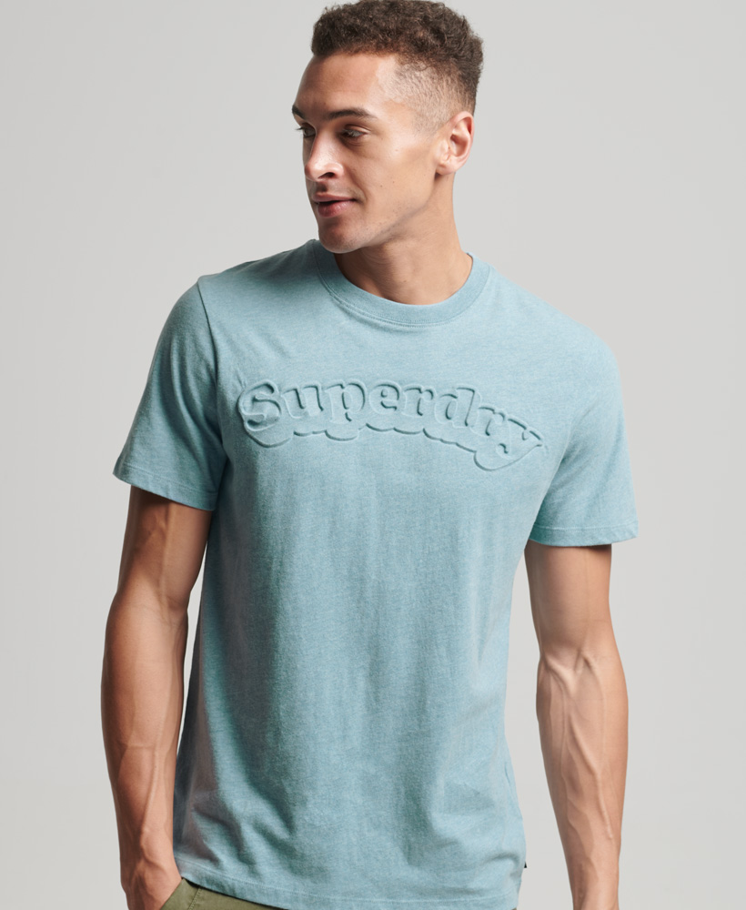 Cooper Classic Embossed T Shirt Stone Blue Marl M1011539A 9CZ 1