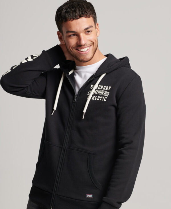 Gym Athletic Zip Hoodie Black M2012106A 02A 1