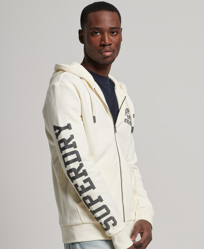 Gym Athletic Zip Hoodie Winter Cream M2012106A 4PX 1