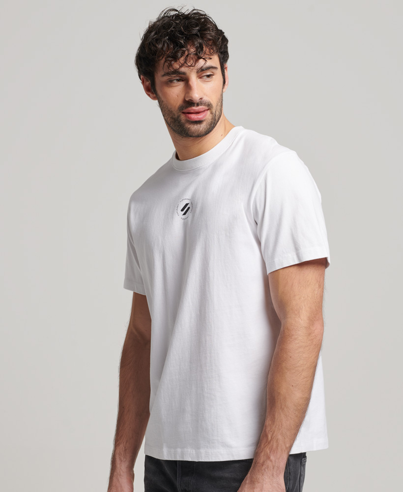 Organic Cotton Code Stacked Logo T Shirt Brilliant White M1011558A T7X 2