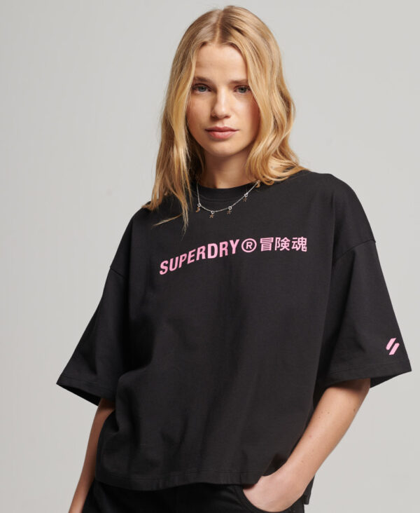 Organic Cotton Core Sport T Shirt Black Pink W1011148A 12B 1