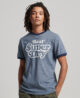 Organic Cotton Vintage Cooper Class Ringer T Shirt Frosted Navy Grit Navy M1011625A 8WH 1