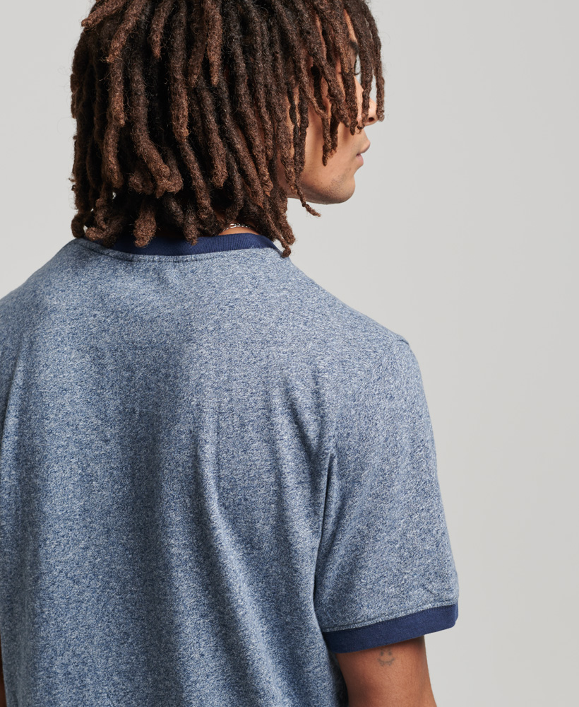Organic Cotton Vintage Cooper Class Ringer T Shirt Frosted Navy Grit Navy M1011625A 8WH 2