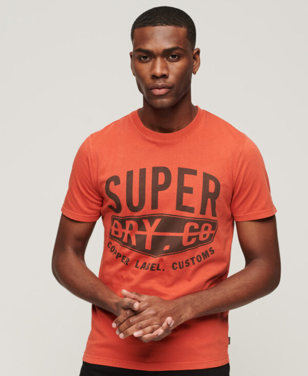 Organic Cotton Vintage Copper Label T Shirt Denim Co Rust Orange M1011627A 8UX 1