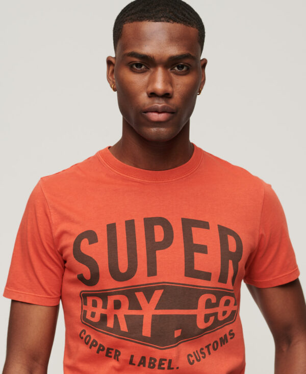 Organic Cotton Vintage Copper Label T Shirt Denim Co Rust Orange M1011627A 8UX 2