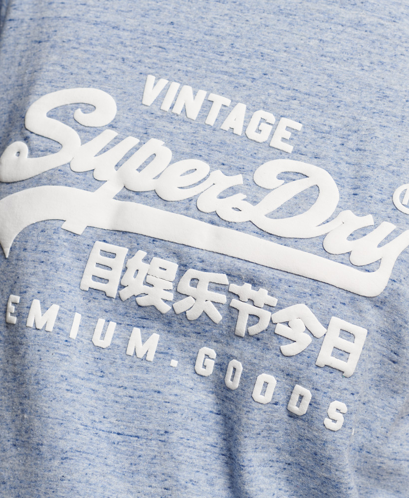 Organic Cotton Vintage Logo Scripted Coll T Shirt LA Soft Blue Marl W1011142A 8YC 2