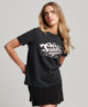 Organic Cotton Vintage Scripted Collegiate T Shirt Black W1010987A 02A 1