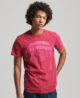 Psych Rock Script T Shirt Beetroot Pink M1011622A 8RW 1