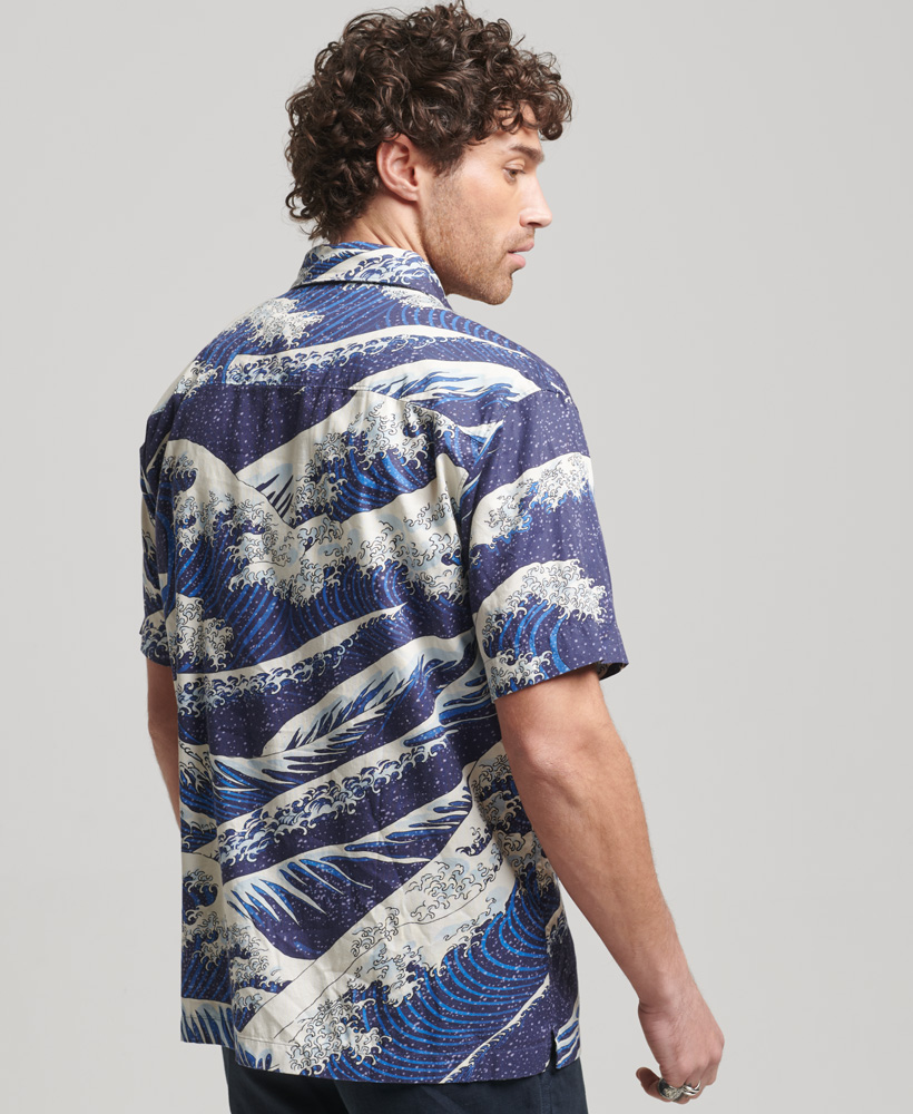 Short Sleeve Hawaiian Shirt The Great Wave M4010620A 9DL 2