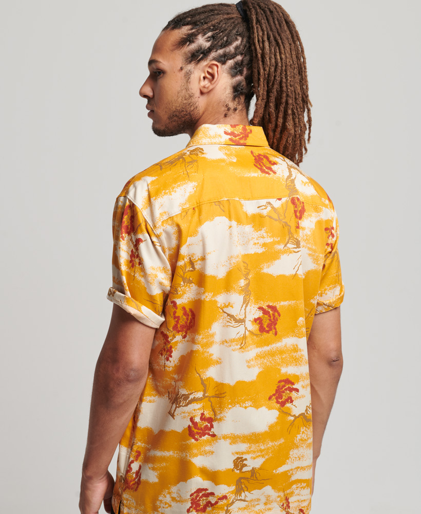 Short Sleeve Hawaiian Shirt Yellow Clouds M4010620A 9EQ 2