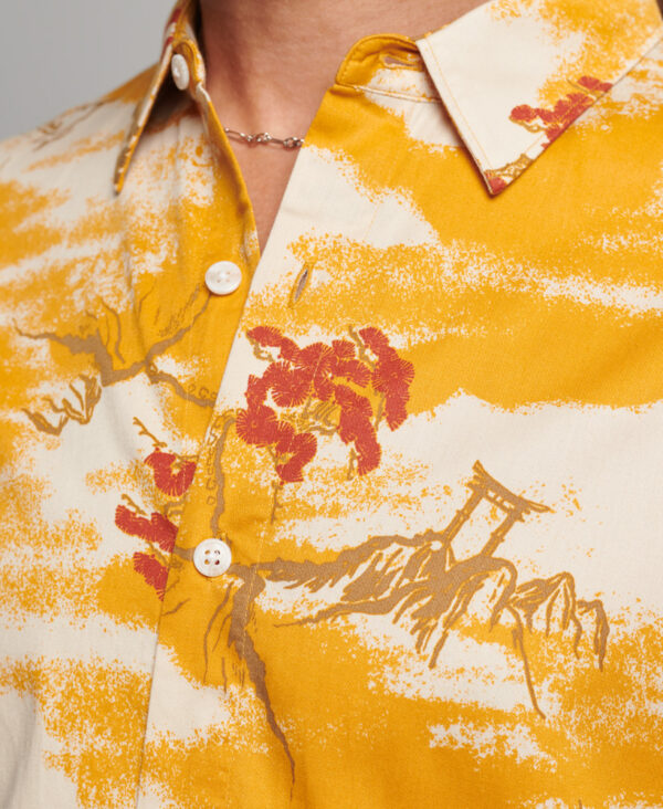 Short Sleeve Hawaiian Shirt Yellow Clouds M4010620A 9EQ 3