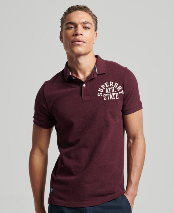 Superstate Polo Shirt Track Burgundy Marl M1110349A 7PY 1