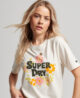 Vintage Floral Scripted T Shirt Ecru Marl W1011055A PTG 1