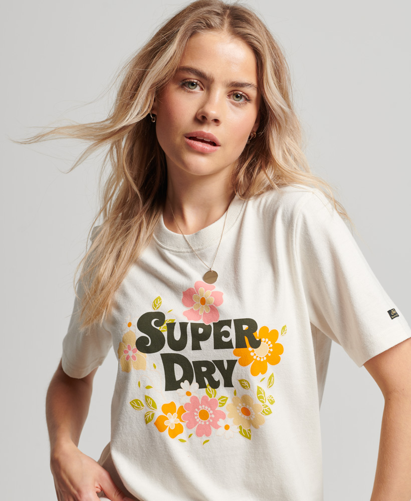 Vintage Floral Scripted T-Shirt - Superdry