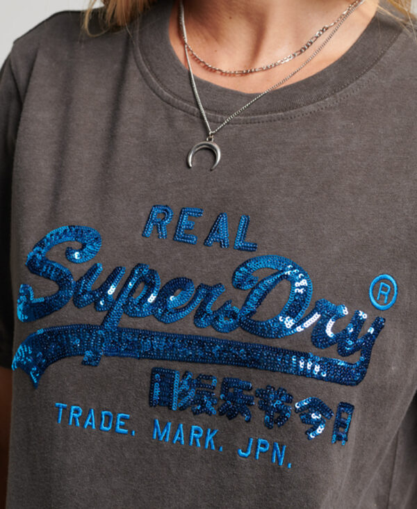 Vintage Logo Embellished T shirt Vintage Black W1011143A 06A 2
