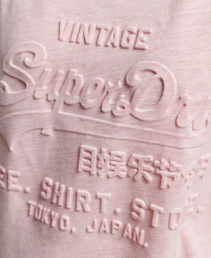 Vintage Logo Embossed T Shirt Pastel Pink Snowy W1011031A 9BA 2