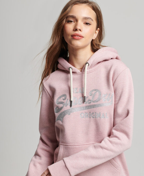 Vintage Logo Scripted Collegiate Hoodie LA Soft Pink Marl W2011825A 6UY 1