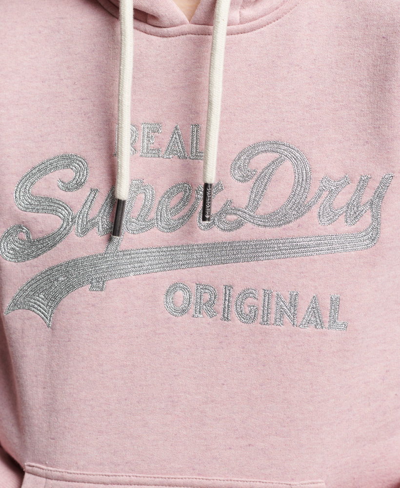 Vintage Logo Scripted Collegiate Hoodie LA Soft Pink Marl W2011825A 6UY 3