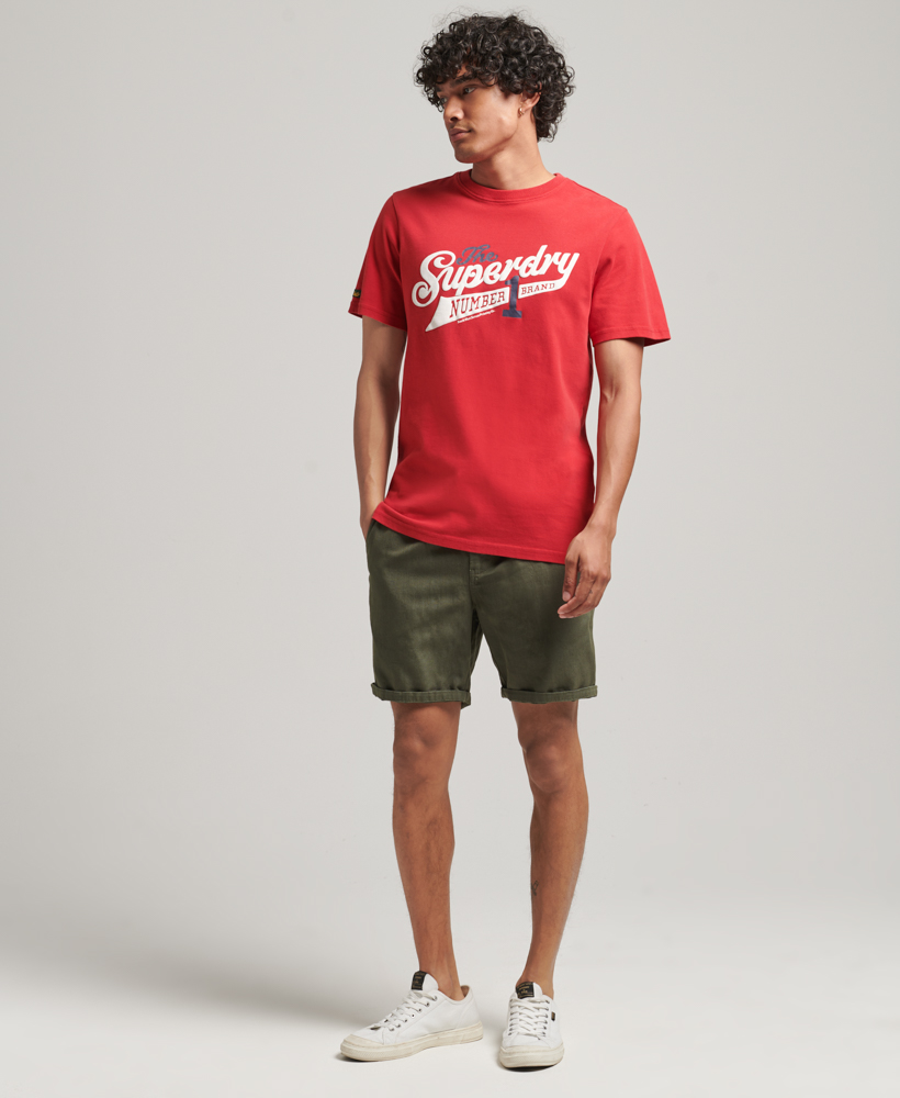 Vintage Scripted College T Shirt Chilli Pepper Red M1011474A NSR 4