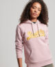 Vintage Scripted Collegiate Hoodie LA Soft Pink Marl W2011631A 6UY 1