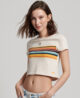 Vintage Stripe Crop T Shirt Oatmeal Orange Stripe W1011177A 8ZZ 1