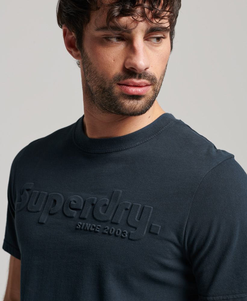 Vintage Terrain Embossed T Shirt Eclipse Navy M1011687A 98T 2
