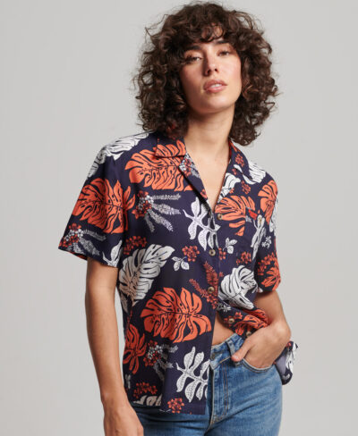 Beach Resort Shirt Hawaiian Navy W4010371A 8GK 1