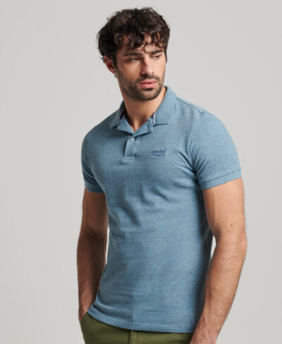 Classic Pique Polo Shirt Desert Sky Blue Grit M1110343A Z7Z 1