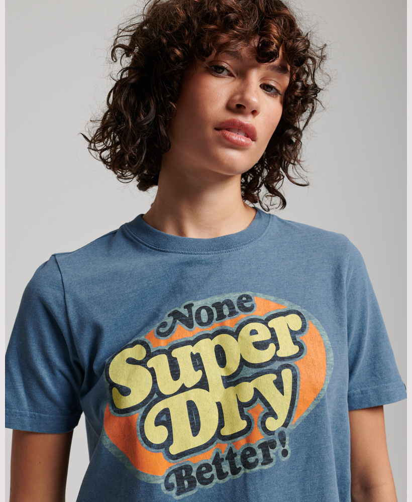 Cooper Classic 70s Logo T Shirt Moonlight Blue Marl W1010865A 8ZB 2