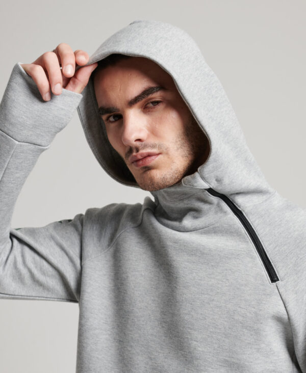 Grey funnel neck hoodie outlet