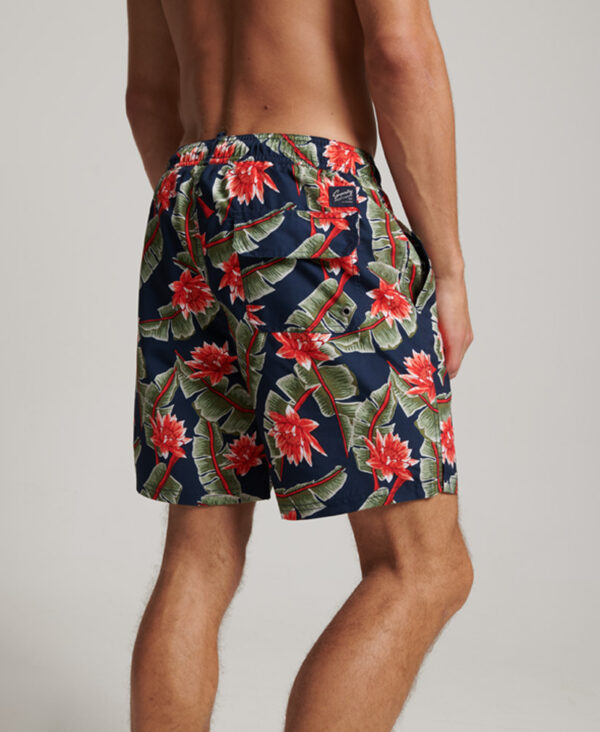 Hawaiian Swim Shorts Banana Leaf Navy M3010212A 8RV 2
