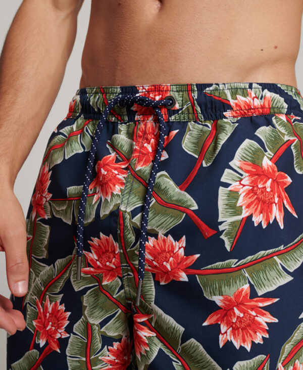 Hawaiian Swim Shorts Banana Leaf Navy M3010212A 8RV 3