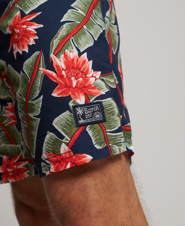Hawaiian Swim Shorts Banana Leaf Navy M3010212A 8RV 4